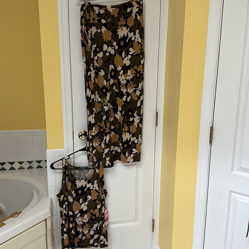 NET Josephine Chaus Camoufloral Matching Tank and Maxi Skirt Set